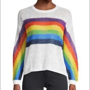 NWT AVANTLOOK Rainbow Open Knit Cotton Sweater Size XS Z357-15